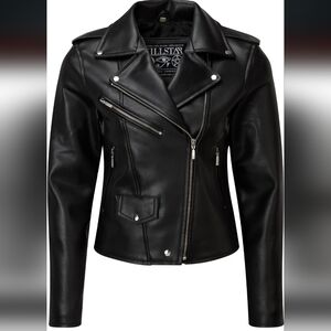 KILLSTAR Black Faux Leather Moto Biker Jacket Women’s Small | Gothic Punk Vegan